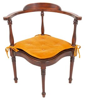 Georgian Manner Mahogany Corner Chair