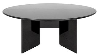 Modern Black Lacquer Oval Console / Table