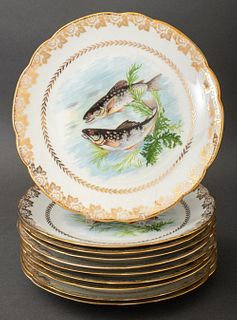 French Porcelain Fish Service, 10