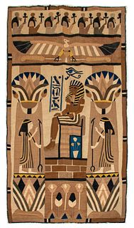 Egyptian Style Hand-Made Quilt of a Pharaoh