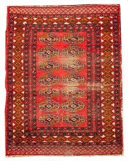 Turkoman Hand-Woven Rug, 2' x 2'