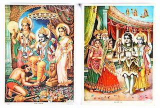 2 Vintage Indian Calendar Posters
