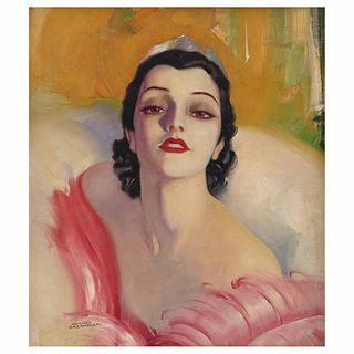 ARMANDO DRESCHLER, Mujer fatal, ca. 1930, Firmada, Óleo sobre tela, 59 x 51 cm