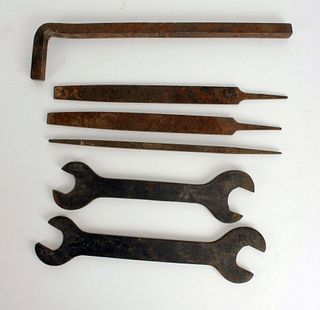 ANTIQUE FILES AND WRENCHES TOOLS