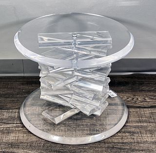 MODERNIST LUCITE STACKED END TABLE