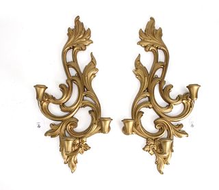 PAIR SYROCO MCM CANDLE WALL SCONCES 