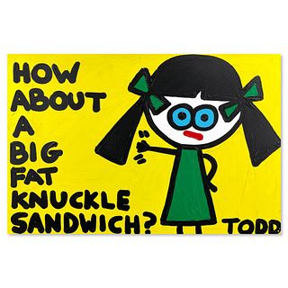 Todd Goldman, "Knuckle Sandwich" Original Acrylic Painting on Gallery Wrapped Canvas (36" x 24"), Hand Signed with Letter of Authenticity