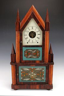 DOUBLE STEEPLE WAGON SPRING POWERED CLOCK
