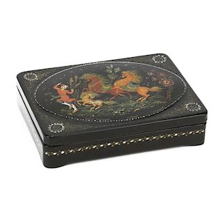 Russian Hand Painted Lacquer Box