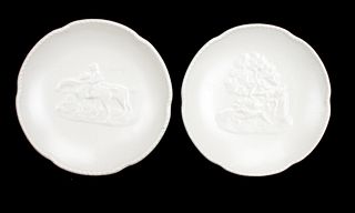 TWO SPODE VELAMOUR HUNTING THEMED DISHES