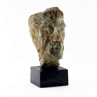 After: Chaim Gross, American (1904-1991) Carved Granite Bust on Wood Base