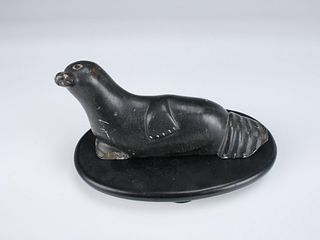 INUIT SEAL CARVING WITH STAND