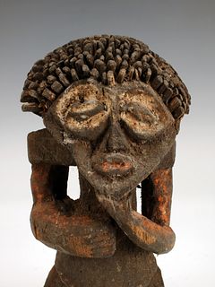 MAMBILA FIGURE CROSSING RIVER CAMEROON AND NIGERIA WEST AFRICA
