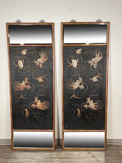 EMBROIDERED DRAGON & MIRROR PANELS