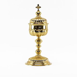 Gold Plated Religious Chalice With Lid