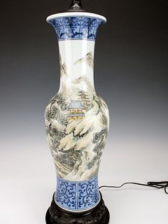 TALL CHINESE LANDSCAPE LAMP