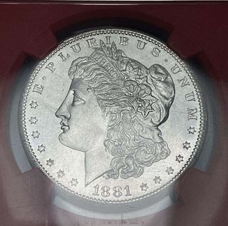 Premium Quality 1881-S Morgan Silver Dollar NGC MS66 Signed By Clara Barton