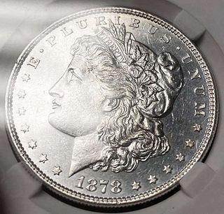 1878 8TF Morgan Silver Dollar MS63 PL