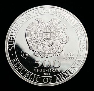2023 Republic Of Armenia "Noah's Ark" Proof 1 ozt .999 Silver