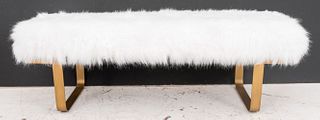 Restoration Hardware Faux Fur Upholstered Bench