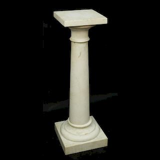 19/20th Century  Neoclassical Style White Marble Pedestal