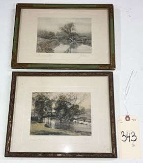 PAIR OF GIBSON SIGNED PRINTS.