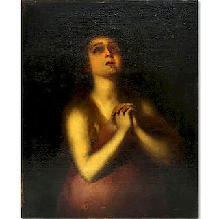 Old Master European School Oil On Canvas "Mary Magdalen" Unsigned