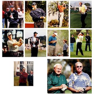 Collection of Nine (9) Framed Golf Pro Photographs With One Unframed