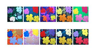 Andy Warhol, FLOWERS, 10 Piece Portfolio, SERIGRAPH SUNDAY B. MORNING