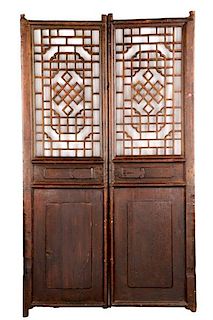 Pair of Chinese Carved Openwork Shutter Doors