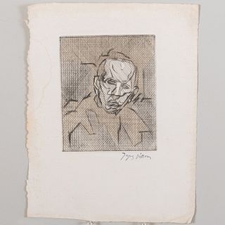 Jacques Villon (1875-1963): Tete de filette; Ecoliere lisant (Ier état); Tete d'homme; and Le Poete