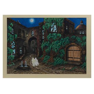 JOSÉ ANGEL DEL SIGNO GÚEMBÉ (San Pedro Pochutla, Oaxaca), Composición surrealista, Firmado y fechado Guembe 94 Gouache sobre papel,...