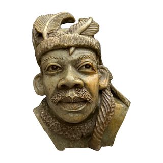 Joel Masoka Original Hand Carved African Male Stone Bust Shona Statue