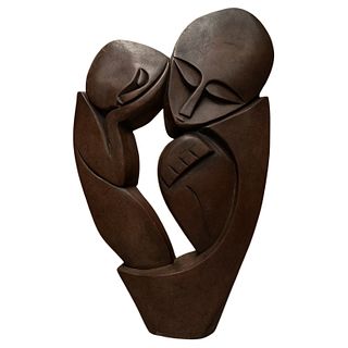 Hand Carved "Mother and Child" Stone Sculpture