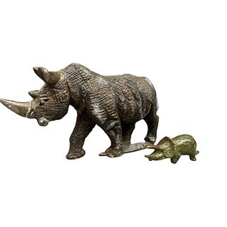 Original Hand Carved Rhinoceros Stone Sculptures