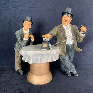 Laurel and Hardy on the Telephone Vintage Statue
