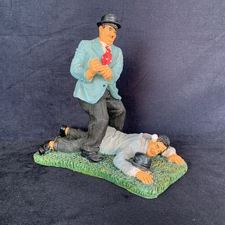 Laurel and Hardy Playing Golf Vintage Statue