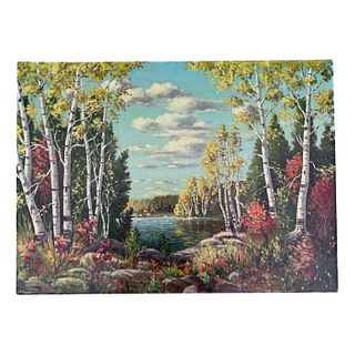 John Storm Original Landscape on Artist Board Painting