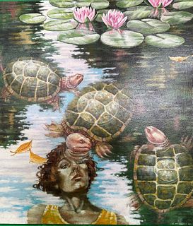 C. Workman's "Mother's Reflection and her Turtles" Original 