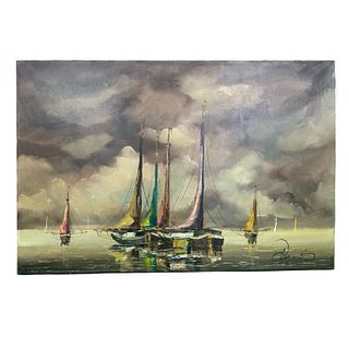 Original Sailboats Painting