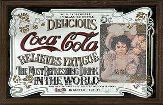 Vintage Original Coca Cola Mirror Sign