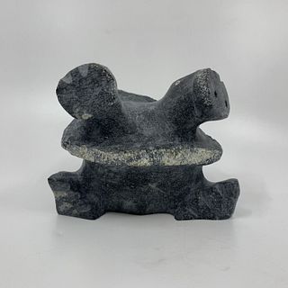 Joe Poodlat's "Walrus and Seal" Original Inuit Carving