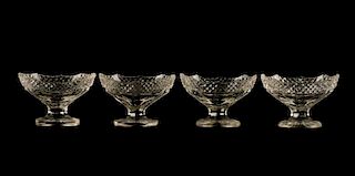 4 Cut Crystal Sweetmeat Dishes, Early 19th C