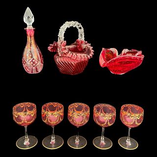 Collection of Various Red Glass