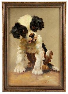 Thomas Beaumont, "Portuguese Water Dog", Oil