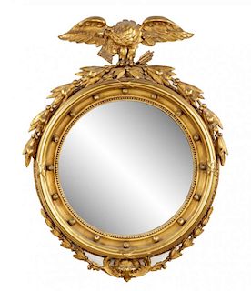 Federal Style Giltwood Eagle Bulls-Eye Mirror
