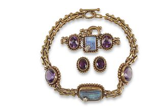 A Stephen Dweck amethyst and opal jewelry set