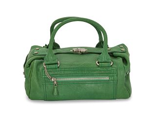 A Balenciaga green leather Whistle handbag