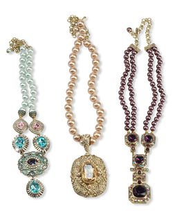 Three Heidi Daus pearl necklaces