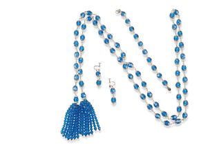 A set of Capri blue crystal jewelry